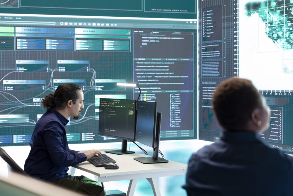 governmental cyber defense team using advanced technology to secure information